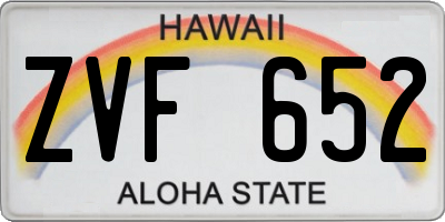 HI license plate ZVF652