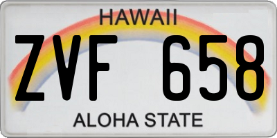 HI license plate ZVF658