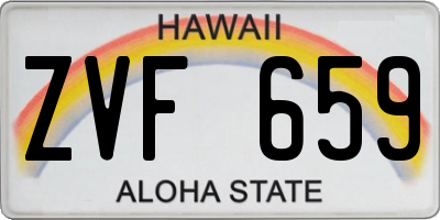 HI license plate ZVF659