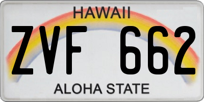 HI license plate ZVF662