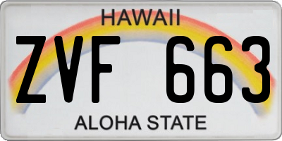 HI license plate ZVF663