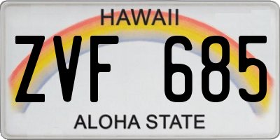HI license plate ZVF685
