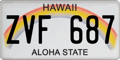 HI license plate ZVF687