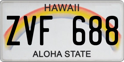 HI license plate ZVF688