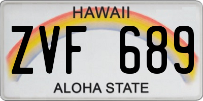 HI license plate ZVF689