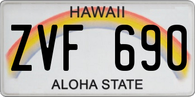 HI license plate ZVF690