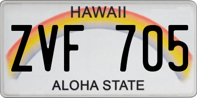 HI license plate ZVF705