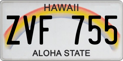 HI license plate ZVF755