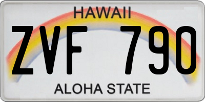 HI license plate ZVF790