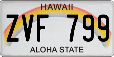 HI license plate ZVF799