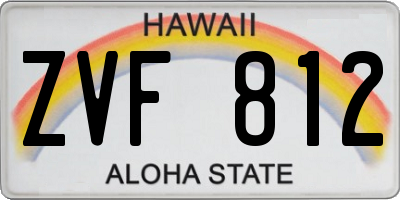 HI license plate ZVF812