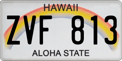 HI license plate ZVF813