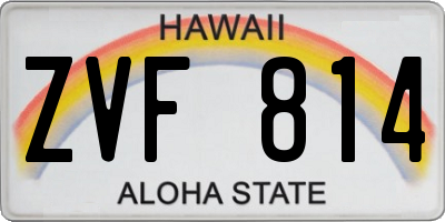 HI license plate ZVF814