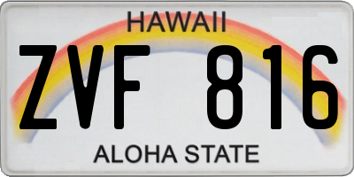 HI license plate ZVF816