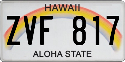 HI license plate ZVF817