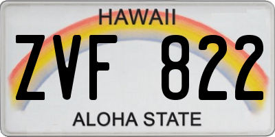 HI license plate ZVF822