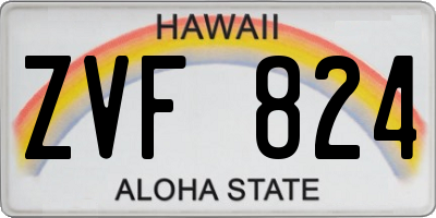 HI license plate ZVF824