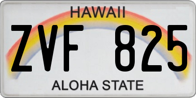 HI license plate ZVF825