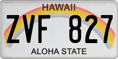 HI license plate ZVF827