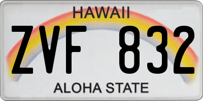 HI license plate ZVF832