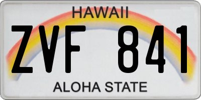 HI license plate ZVF841