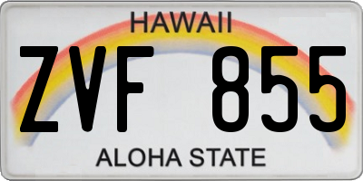 HI license plate ZVF855