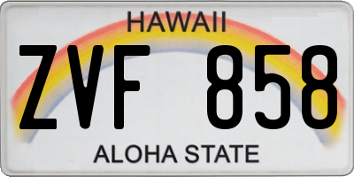 HI license plate ZVF858