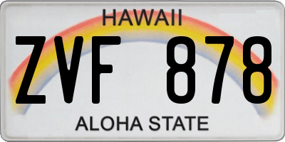 HI license plate ZVF878