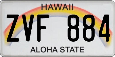 HI license plate ZVF884