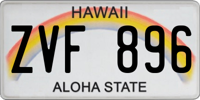 HI license plate ZVF896