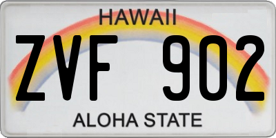HI license plate ZVF902