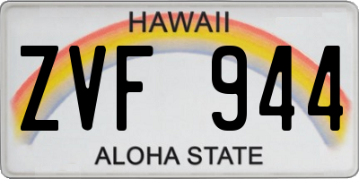 HI license plate ZVF944