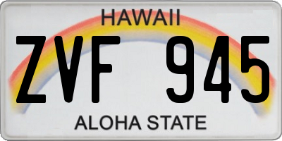 HI license plate ZVF945