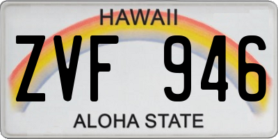 HI license plate ZVF946