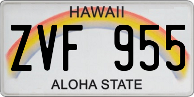 HI license plate ZVF955