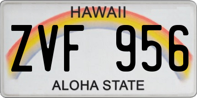 HI license plate ZVF956
