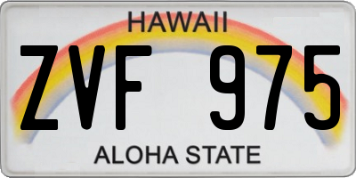 HI license plate ZVF975