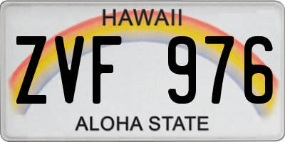 HI license plate ZVF976