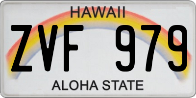 HI license plate ZVF979