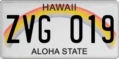 HI license plate ZVG019