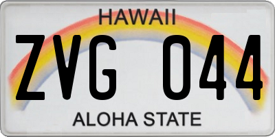 HI license plate ZVG044