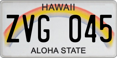 HI license plate ZVG045