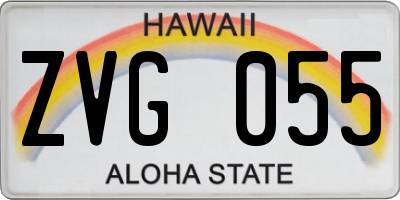 HI license plate ZVG055