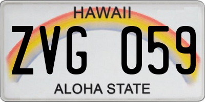 HI license plate ZVG059