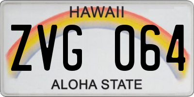 HI license plate ZVG064