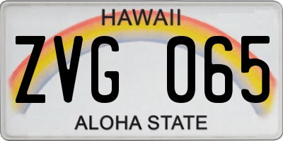 HI license plate ZVG065