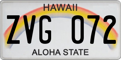 HI license plate ZVG072