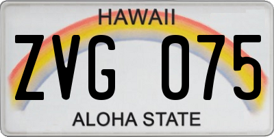 HI license plate ZVG075