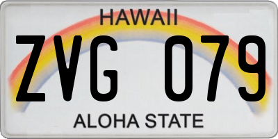 HI license plate ZVG079