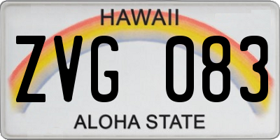 HI license plate ZVG083